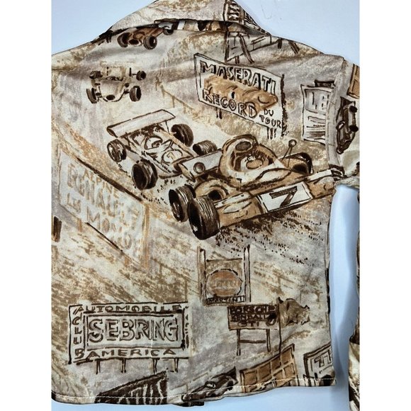 Vintage 60s 70s Toddler Button Down Shirt Race Car Porsche Mercedes Champion 2t - Picture 7 of 12